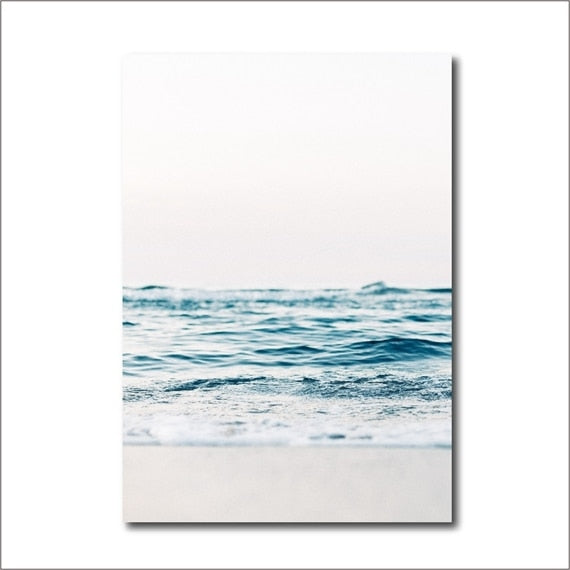 Coastal Decor Beach Photography Canvas Painting , Sea Picture Ocean Waves Canvas Prints Beach Wall Art Decor