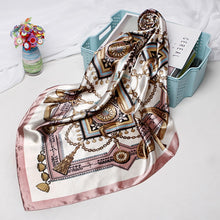 Load image into Gallery viewer, Satin Hair Scarf Kerchief 90*90cm Square Neckerchief Headband Scarves For Ladies 2019