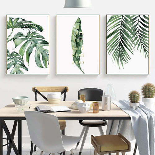 Watercolor Leaves - Wall Art Nordic Modern Green Plant Prints